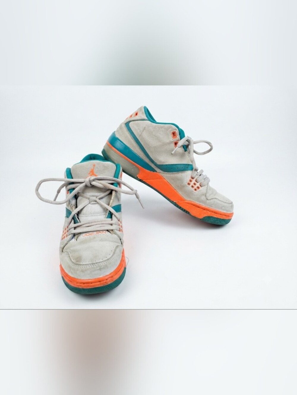 Nike Air Jordan Flight Club 90s Youth Size 7Y White Teal Orange Basketball Sneak